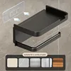 Wall Mounted Toilet Paper Holder Rustproof Thickened Plastic Storage Rack For Bathroom Kitchen Toilet Paper Roll Holder 5