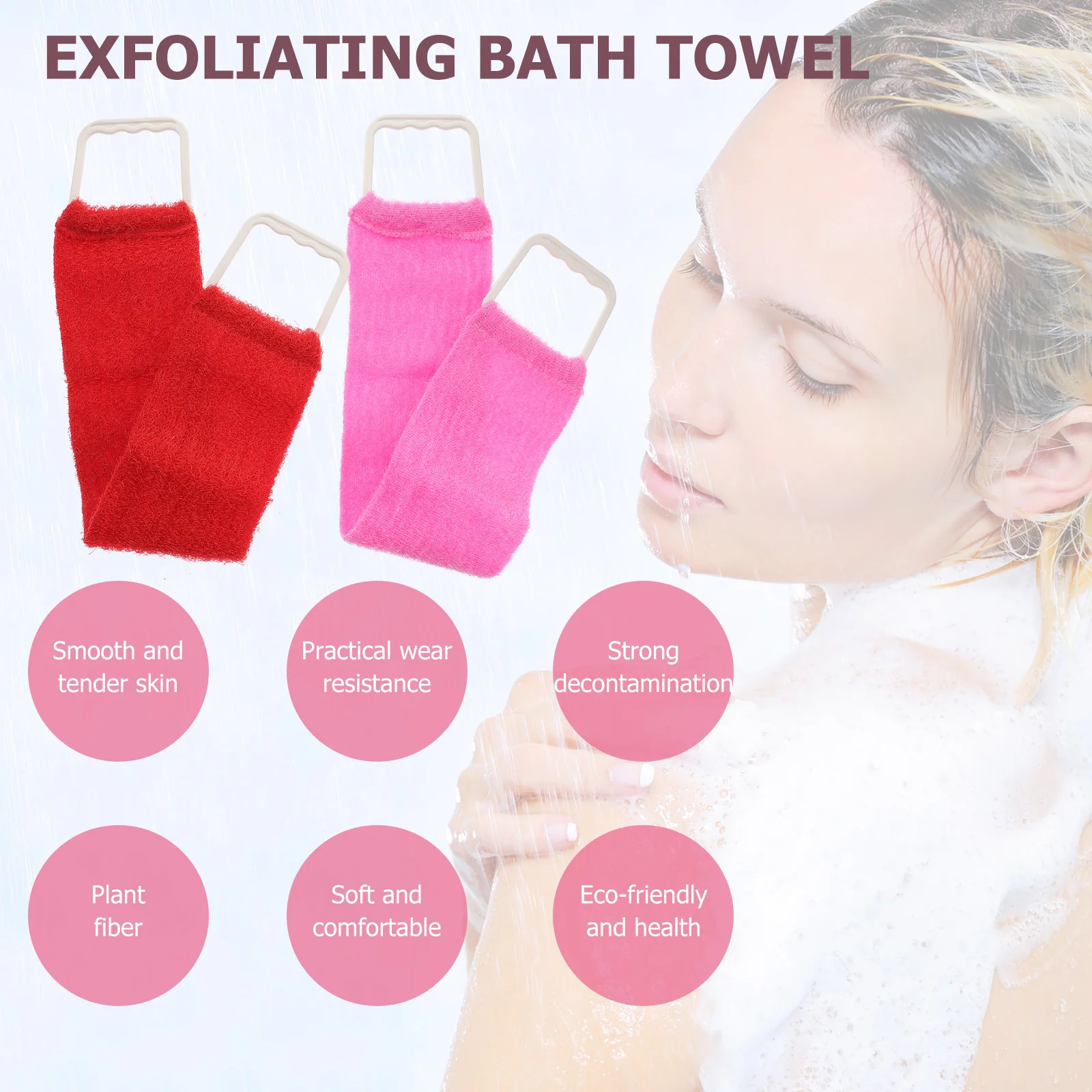Exfoliating Back Scrubber For Shower Bath Shower Premium Scrubber To Deep Clean Relax Your Peeling Massage Bathing Accessories 6