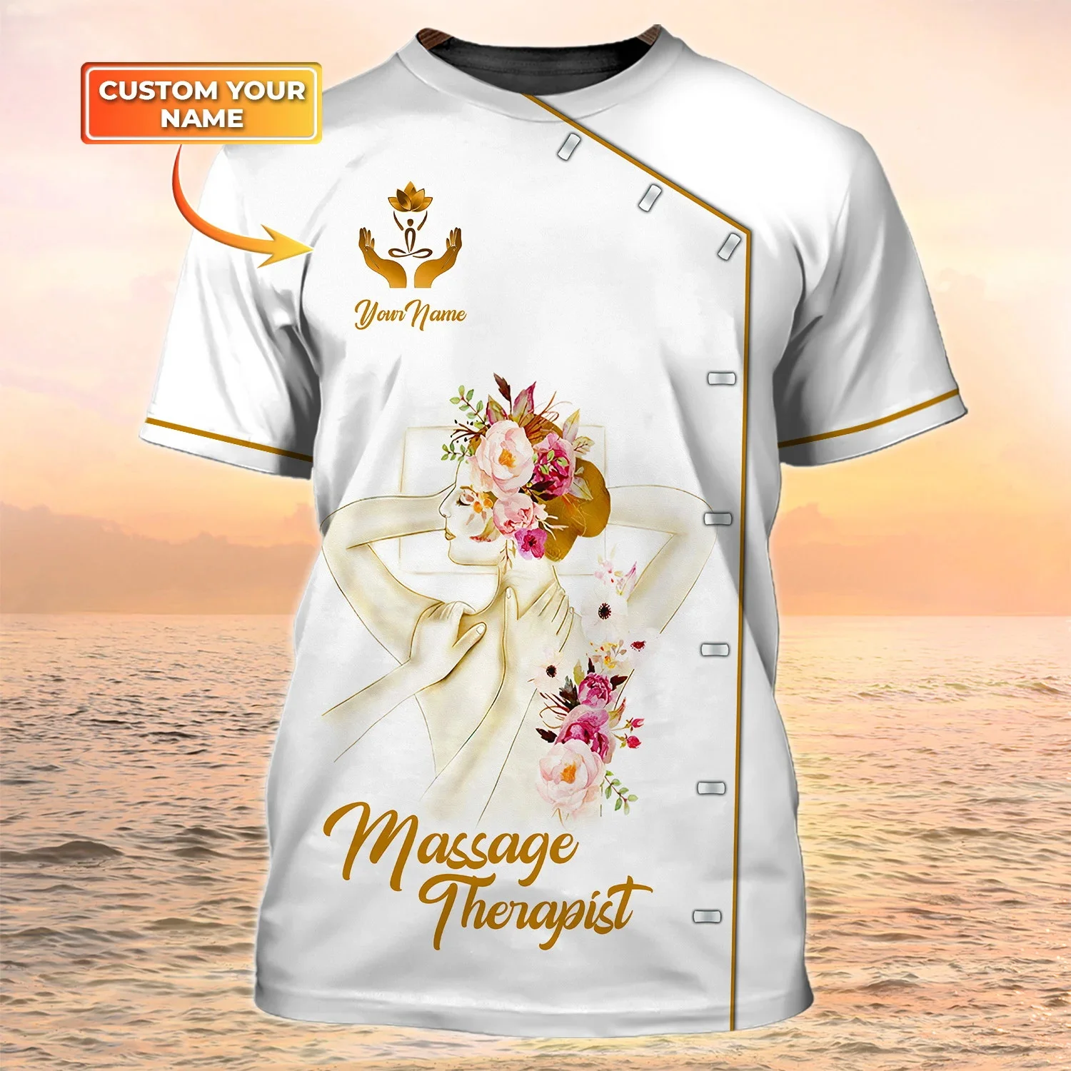 Massage Therapie männer T-Shirts Massage Therapeuten Pesonalized Name 3D Gedruckt t shirt Unisex Sommer stil Casual T-shirt DW152 – Detail 16