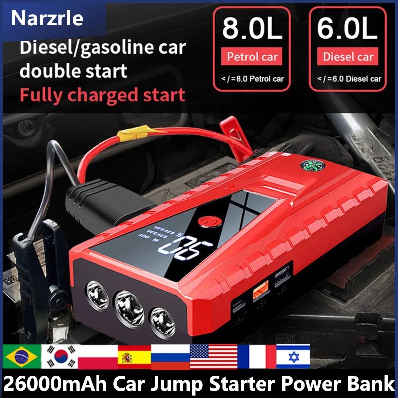 Portable Car Jump Starter Power Bank Car Booster Charger 12v Starting Device 2000a Petrol Diesel