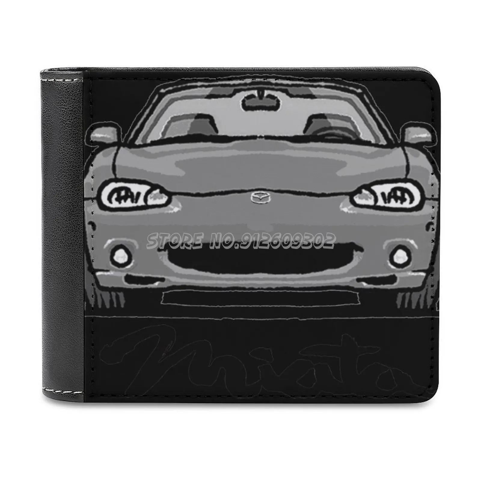 MX5 Miata NB-NB1 Grey Men's Wallet Leather Purse Holder Credit Card Short Mx5 Jdm Roadster Mazda Mazd |