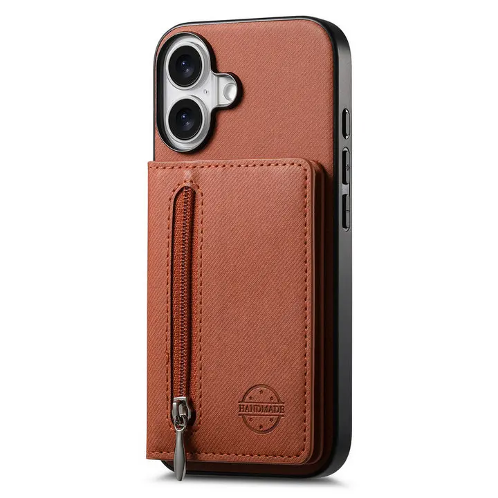 Luxury RFID Blocking Leather Wallet Case with Zipper