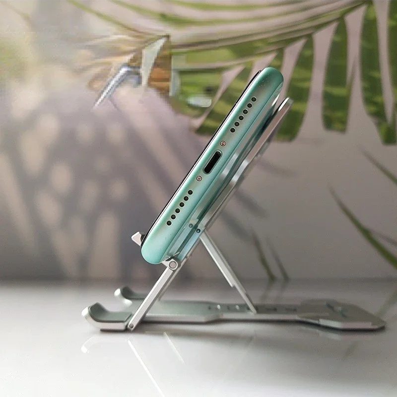 

Cell Phone Stand Universal Tablet Desk Holder Adjustable Foldable Aluminum Desktop Stand for IPhone 12 11 Pro Max IPad