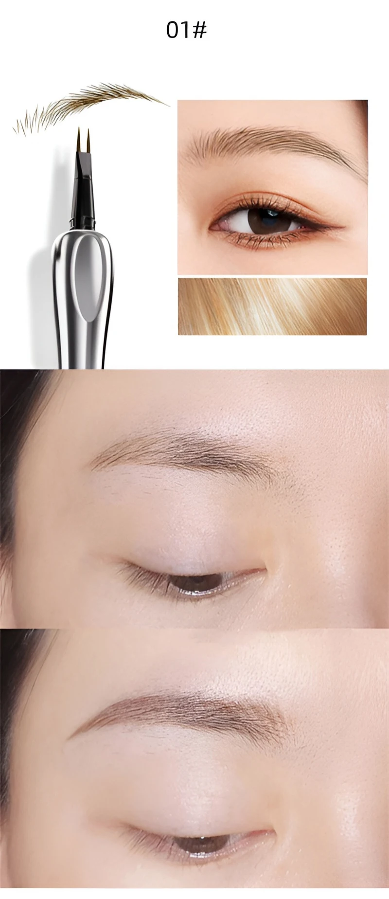 Liquid Eyebrow Pencil Waterproof 2 Point Microblade Brow Pen_voghion.com