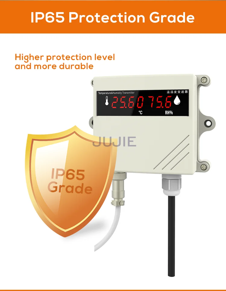 RS485 0-5V 0-10V 4-20mA Display Transmitter with Temperature Humidity Sensor Wal