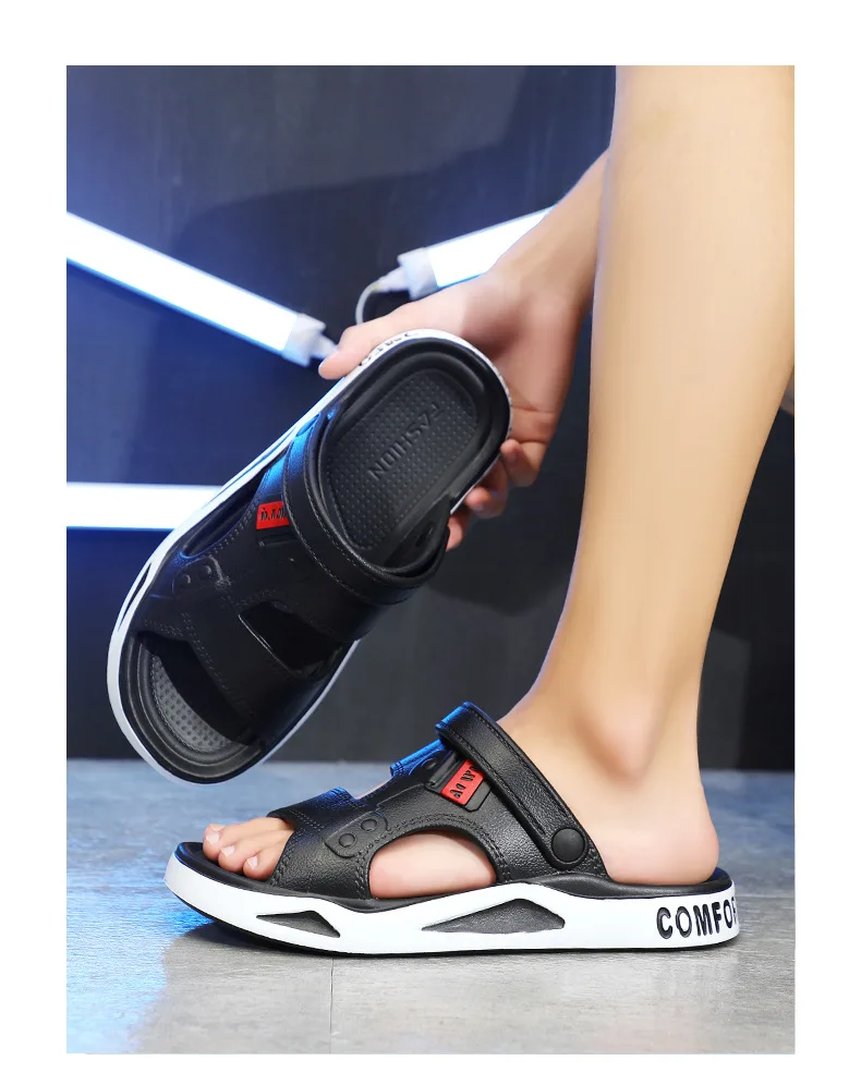 الرجال الصيف إيفا الصنادل شباشب على الموضة داخلي خفيفة الوزن لينة المضادة للانزلاق الشقق الرجال الصنادل في الهواء الطلق الشاطئ الصنادل المفتوحة تو