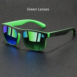 Vintage Square Luxury Sunglasses - Unisex Retro Eyewear with UV400 Anti - Glare Protection (Green Lenses)