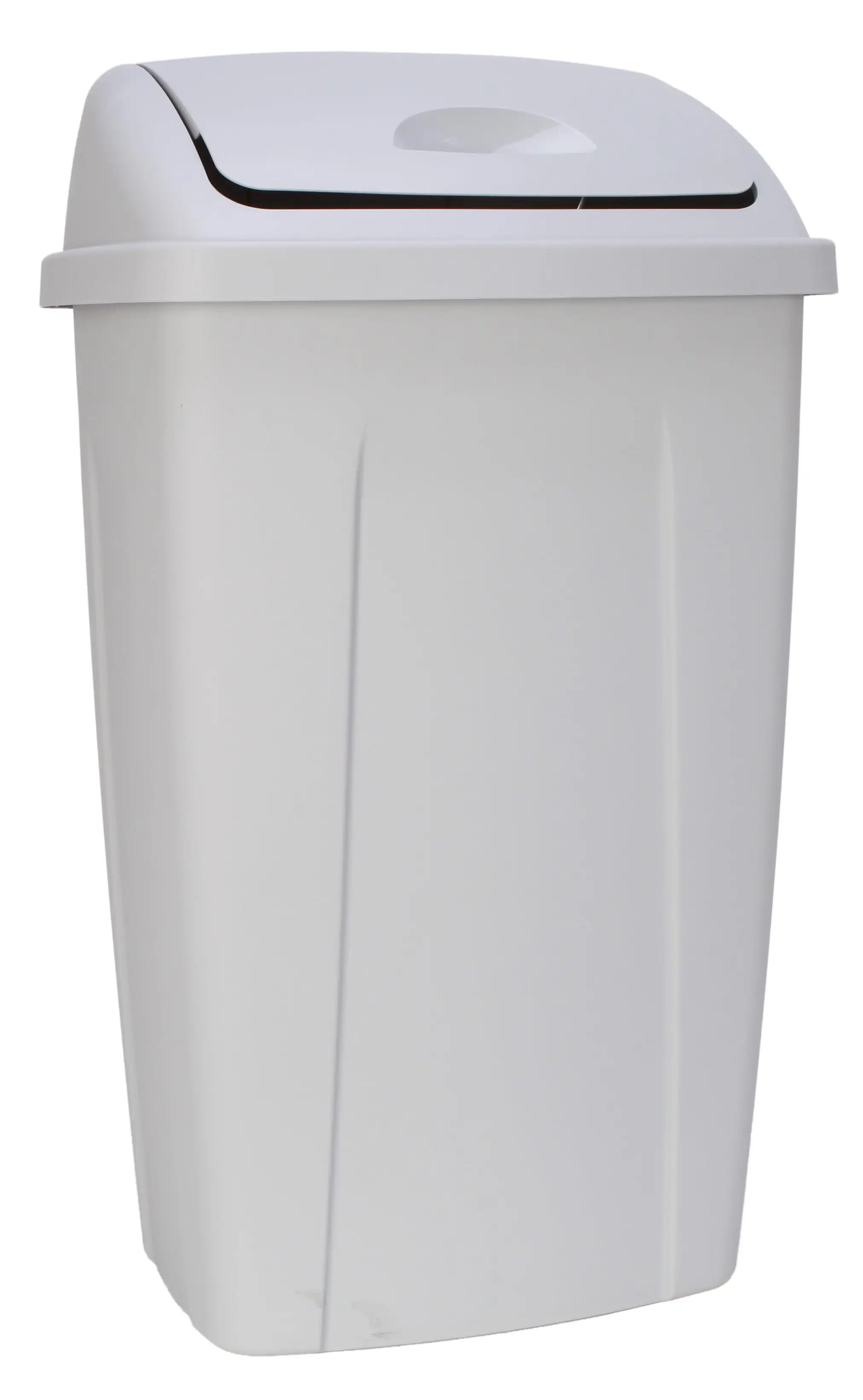 

13 Gallon Trash Can, Plastic Swing Top Kitchen Trash Can, Gray