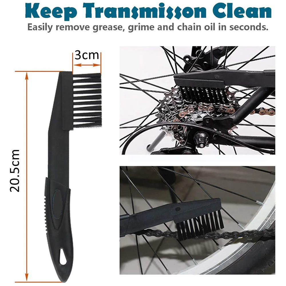 Bike Chain Cleaner Bicycle Chain Gear Wash Tool Kit Road Mountain Bikes Drivetrain Cleaning Brush Maintenance Kit 4 Piece Set bicycle cleaning kit