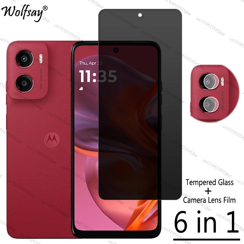 Ultra Privacy Anti-Spy Tempered Glass Screen and Camera Protector - 6.67 inch
