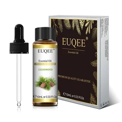 EUQEE 10ml Aromatic Essential Oils Variety Pack - Eucalyptus, Spearmint, Vanilla, Lavender, Lemon, and Oregano for Diffusers, Soap & Candle Crafting (Cedarwood)