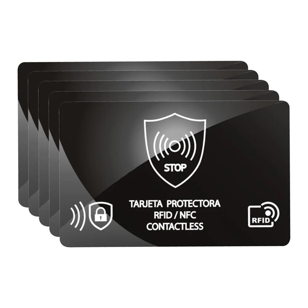 5Pcs RFID 차단 카드 초박형 NFC 직불 신용 카드 여권 보호기 여권 케이스 지갑용 NFC 신호 차단 카드