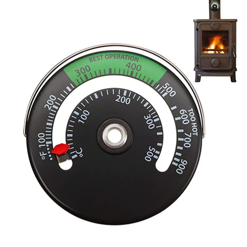 Fireplace Thermometer Magnetic Stove Pipe Flue Meter For Keeping Wood
