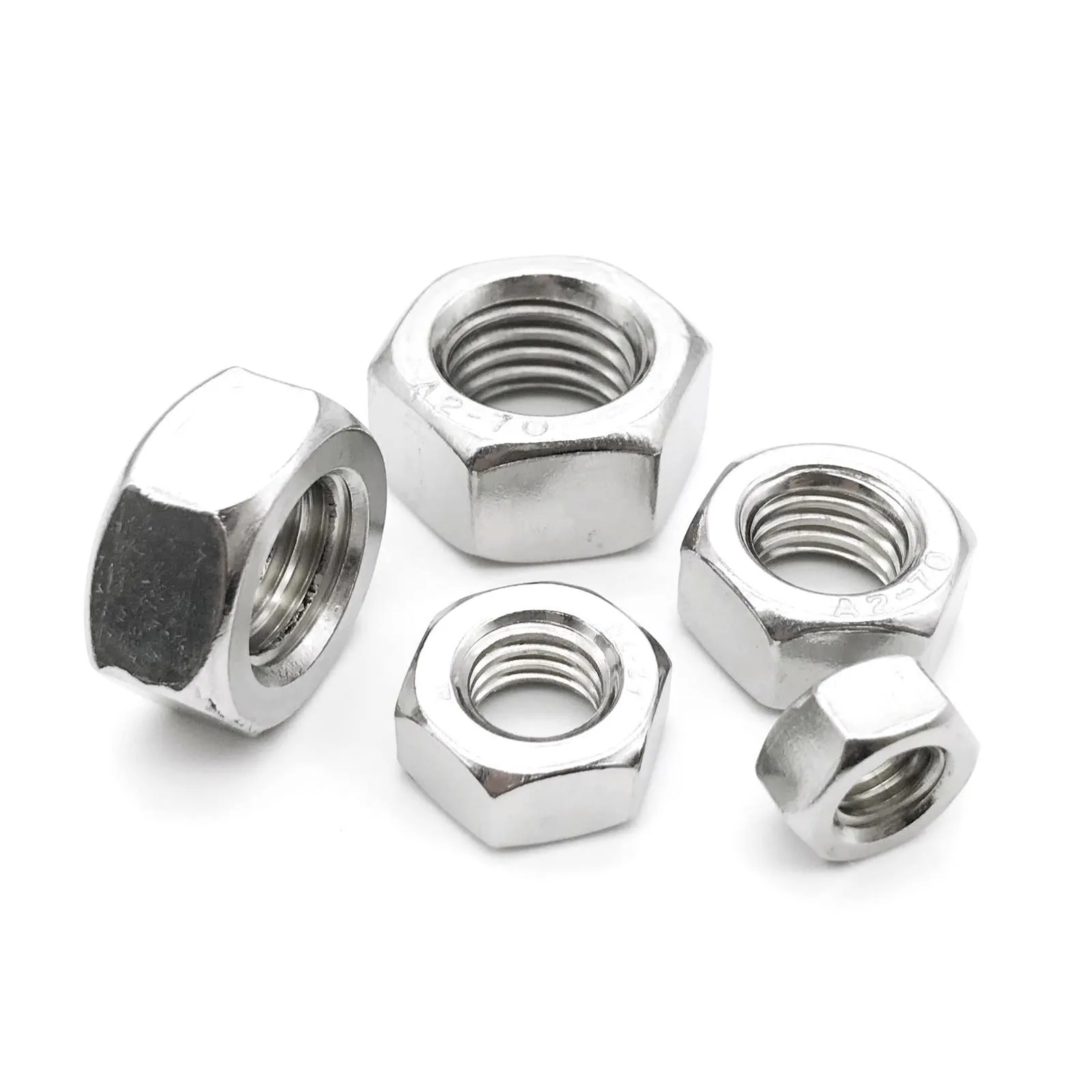 1/2/5/50Pcs M3 M4 M5 M6 M8 M10 M12 M16 M20 M24 M27 M30 M33 M36 M39 M42 Din934 316 Stainless Steel Hex Hexagon Nut