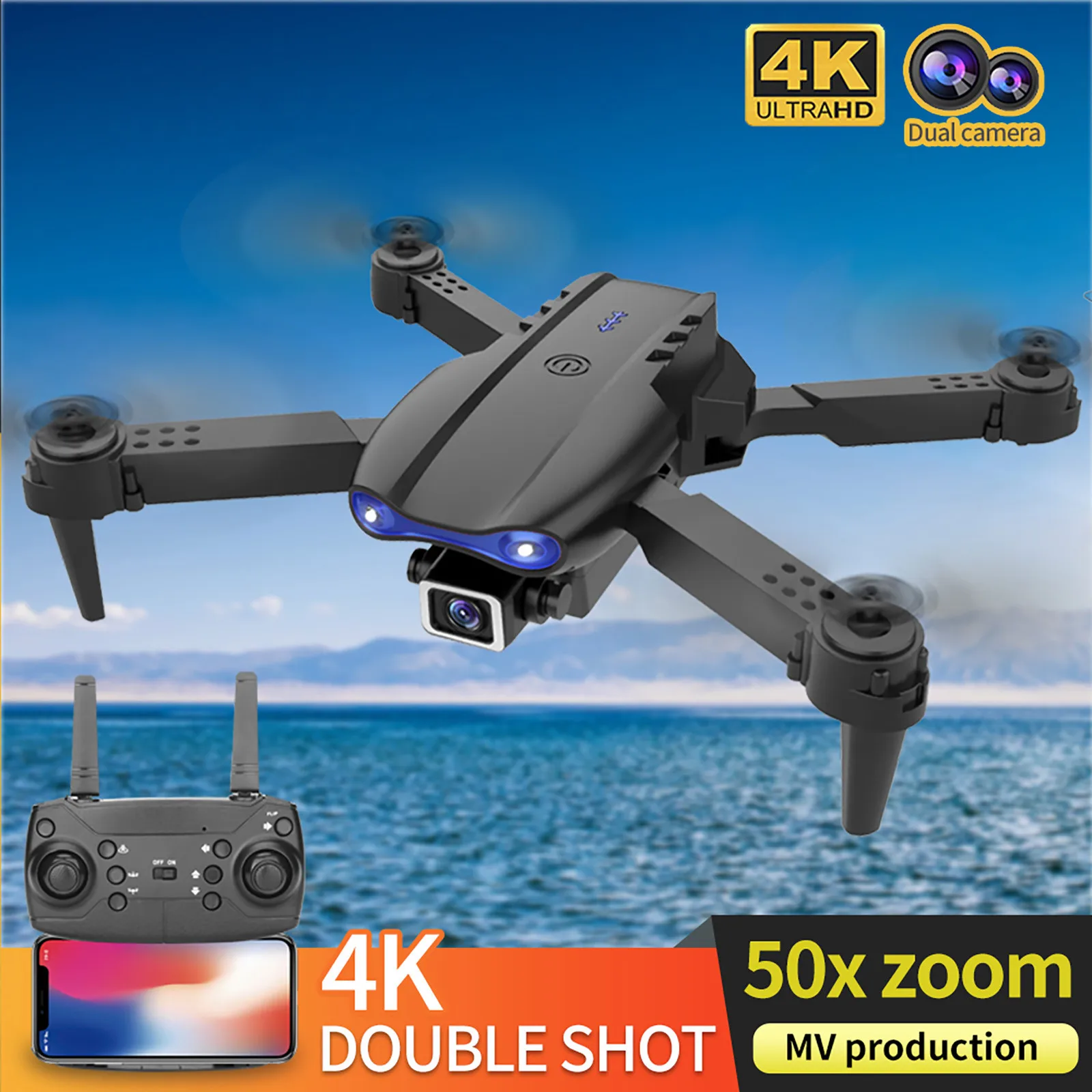 Мини-Дрон 4K HD Двойная камера Wi-Fi FPV Smart Selfie RC UAV складной вертолет дроны