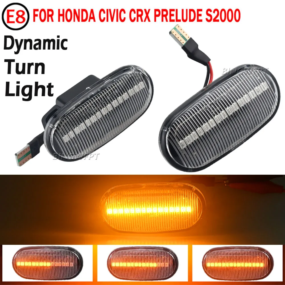 2PcsLedDynamicSideMarkerTurnSignalLightSequentialBlinkerFor