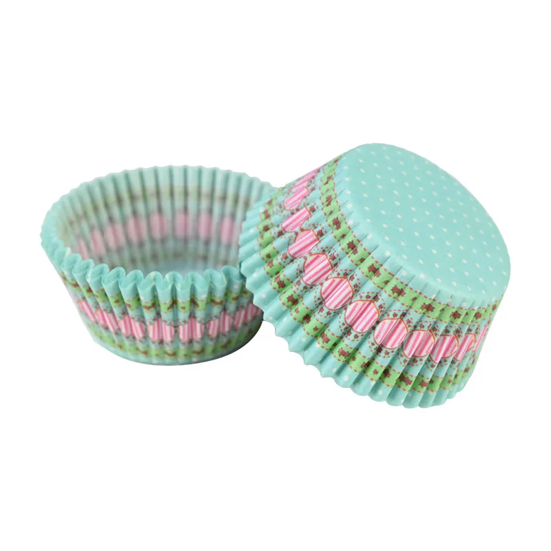 Turquoise Roze Stippen Muffinvormpjes