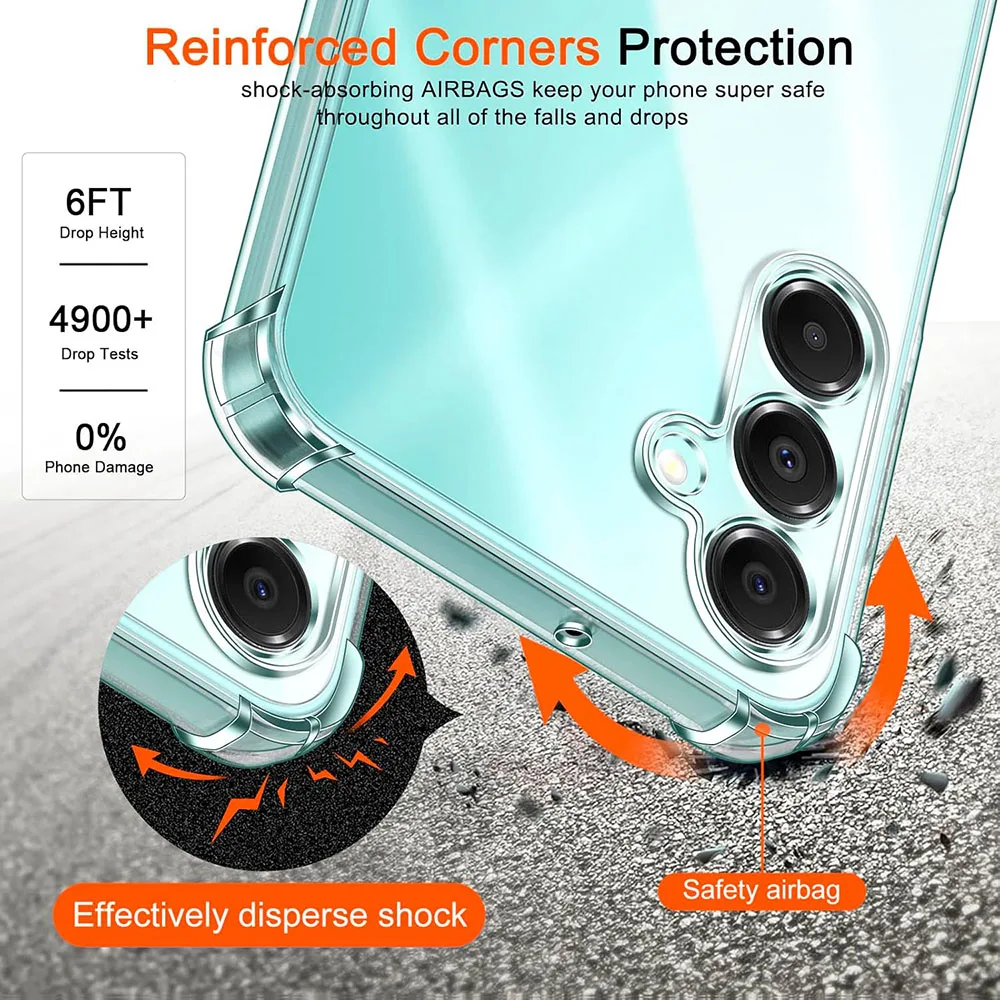Phone Case Shockproof Soft Case Samsung Galaxy A16 A06 A26 A36 A56 A15 A25 A35 A55 A05s A54 A34 A14 A04s Luxury Silicone Clear Cover
