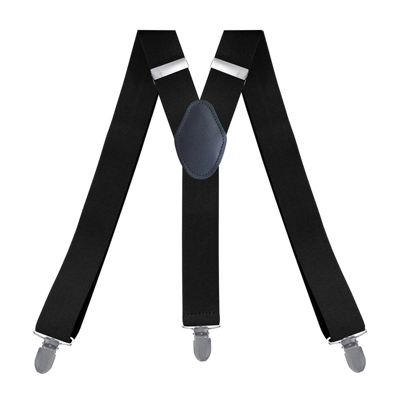 

Adult Y-Shaped Men'S Three Clip Shoulder Strap With Black Elastic Suit Suspender(1.4*43.3inch)