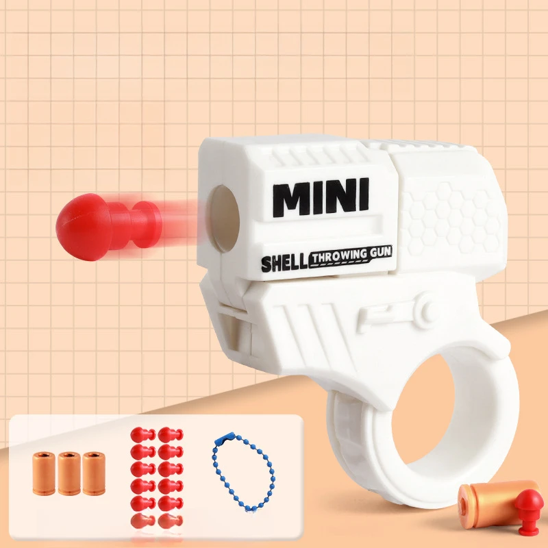 Mini finger decompression ring spinning gun cool and can fire throwing shell toy boy fidget toys,fidget toy,fingertip stress relief toy,fingertip decompression toy,decompression tool toy