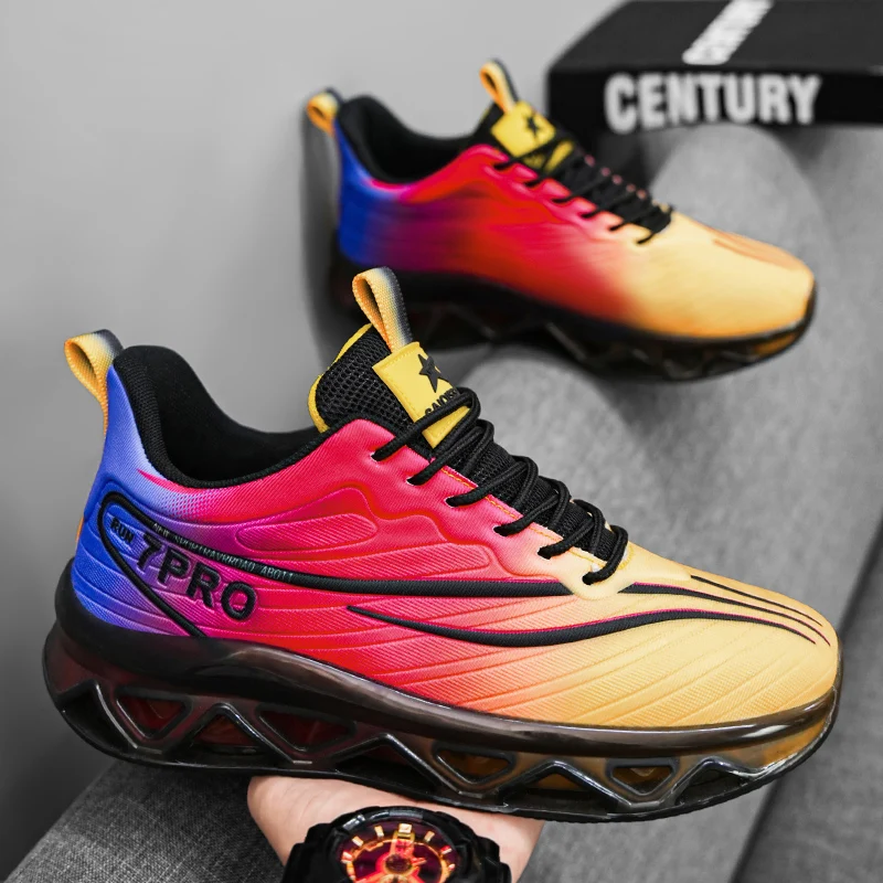 Men's Casual Sports Shoes, Spring & Fall Versatile Trendy Brand Lightweight Running Sneakers, Suitable for Daily Running and Training