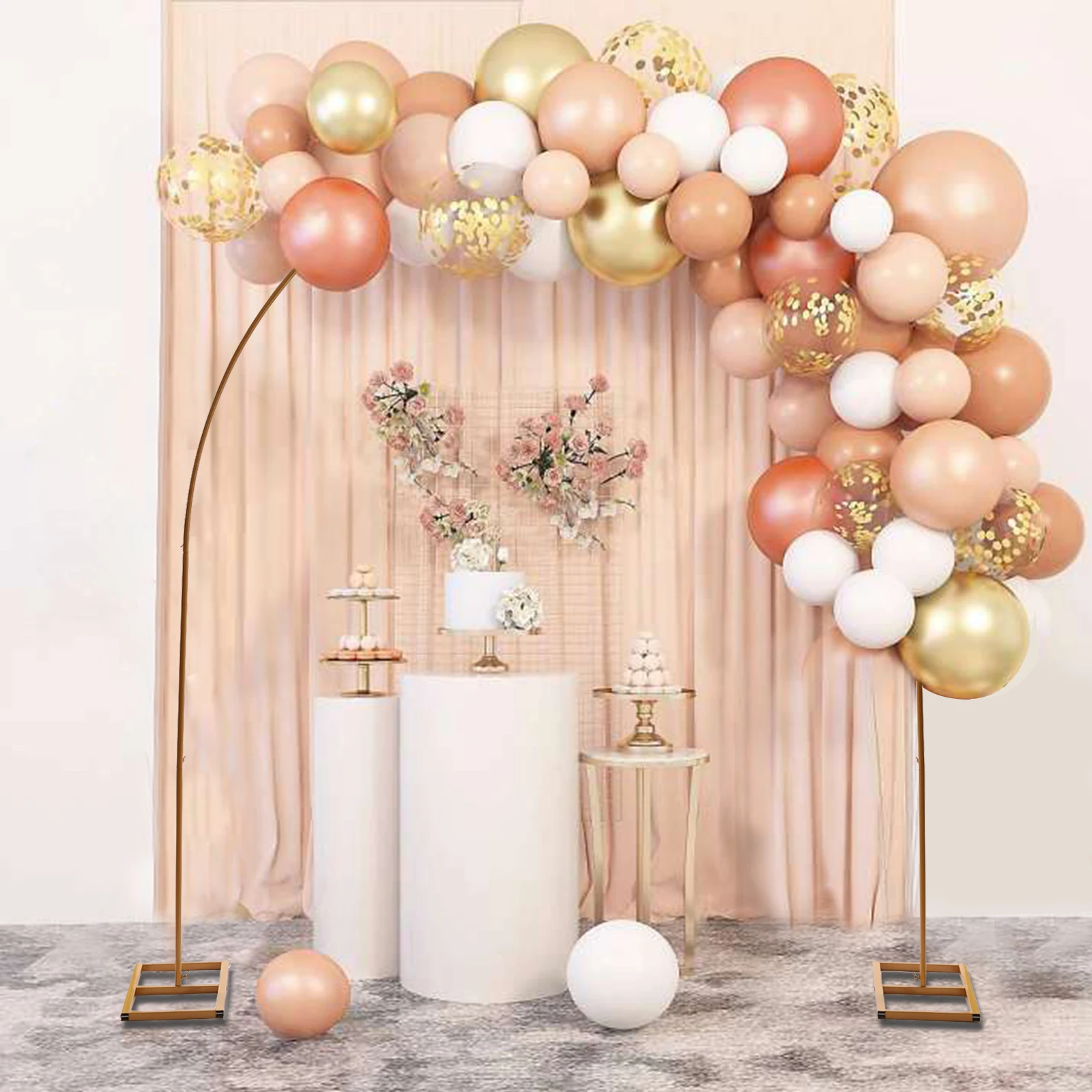 Gold Metal Arch Wedding Party Decoration Arch Set for Weddings Birthday Parties Anniversary Events and Other Celebrations