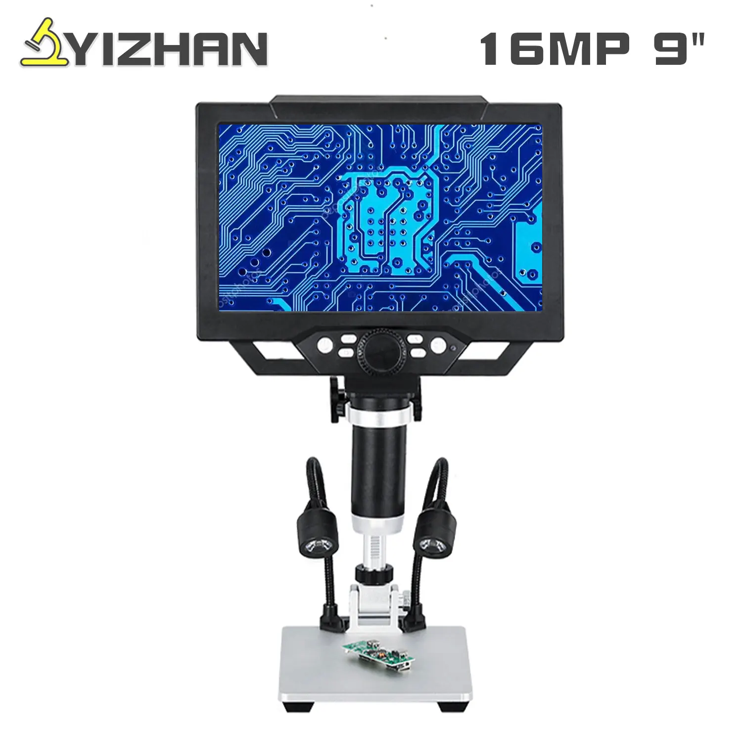 

YIZHAN 1600X Digital Microscope For Soldering G1600 9 Inch HD LCD 16MP Electronic Microscopes Continuous Amplification Magnifier