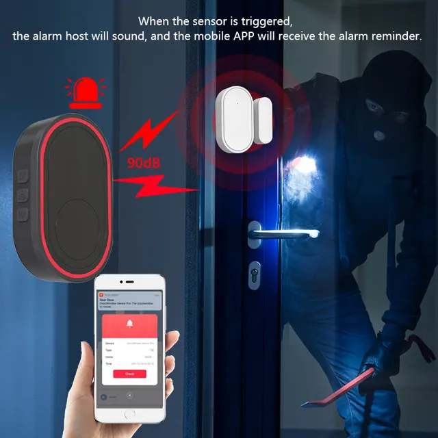 Tuya WIFI Home Security Alarm System APP Remote Control Panel Support Network Smart Home Security Alarm Kit For Alexa Google 4