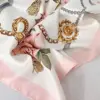 NEW Design Flower Twill Silk Women Scarf Sunscreen Foulard Shawl Hijab Female Hair Hijab Wraps Neckerchief Bandanda Echarpe 3