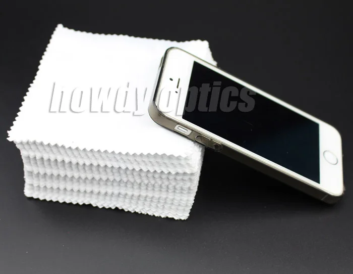 175gsm 화이트 10x10cm 선글라스 렌즈 폰 MP4 MP5 소형 극세사 클리닝 천 Neddle 2