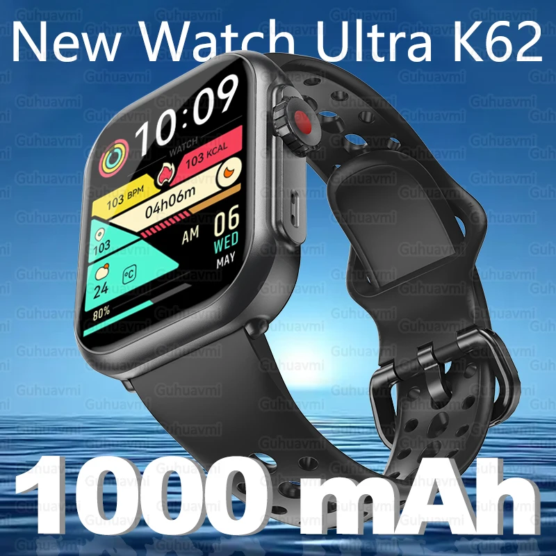 GUHUAVMI Ultra 2 1000mAh Battery Smart Watch For Men Women Bluetooth Call Heart Rate Monitor Watches IP68 Waterproof Sports Smartwatches