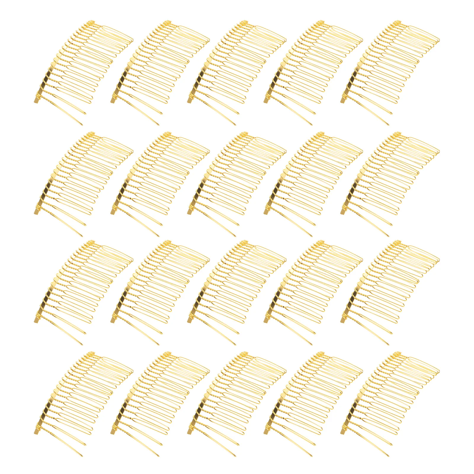 20개입 헤어 빗 메탈 사이드 콤 골드 슬라이드 바렛 헤어 액세서리 웨딩 브라이덜 헤어스타일링 도구