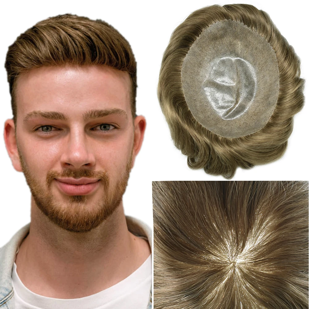 ToupeeforMenHairPieceFullPolyInjectionPUHairReplacementMale