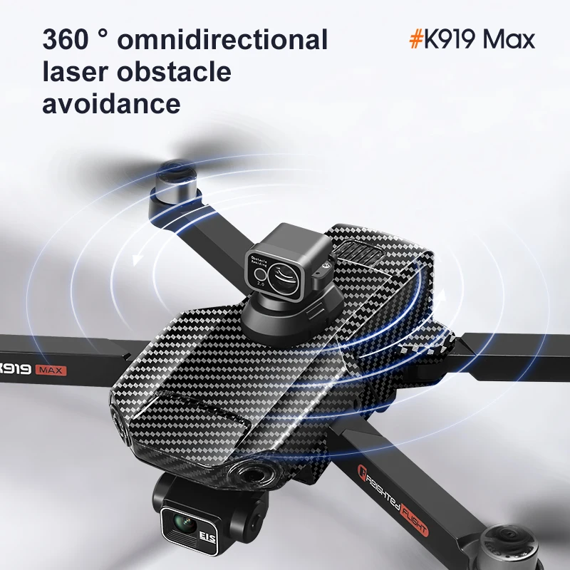 K919 MAX GPS Drone 8K Profession HD EIS Camera 3-axis Gimbal Brushless 360° Obstacle Avoidance With Large Screen Quadcopte Toys