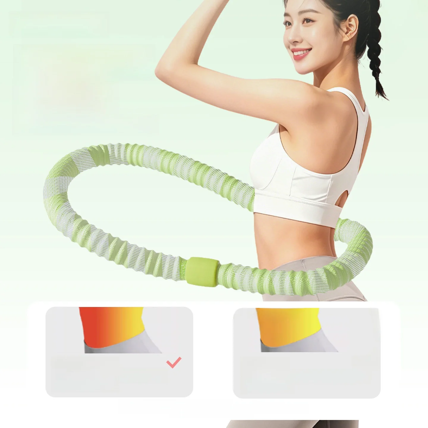 스무키 뉴 소프트 스프링 훌라후프 6파운드 남녀 복부 슬리밍 특수 목적 뱃살 연소 도구
