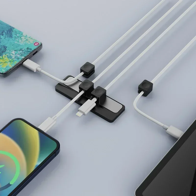 Magnetic Cable Organizer and Adjustable Cord Holder