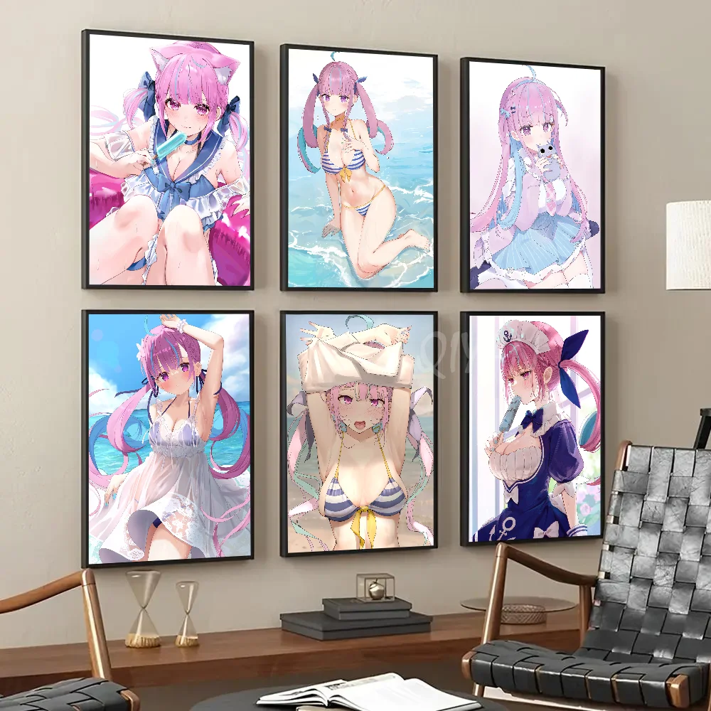 

Minato Aqua Hololive Vtube Game Anime Poster Paper Print Home Living Room Bedroom Entrance Bar Cafe Art Painting Decoration