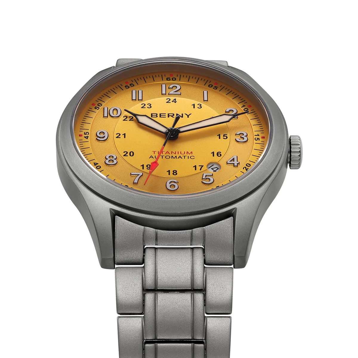 BERNY パイロットウォッチ フルチタン BERNY Full Titanium Automatic Watches for Men Super Luminous