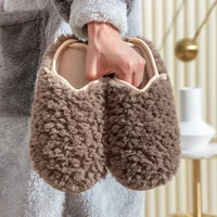 Crestar Warm Fluffy Women Slippers Winter New Indoor Soft Sole Fuzzy Bedroom Flat Slides Non-slip Fleece Lind Fur House Slippers 1