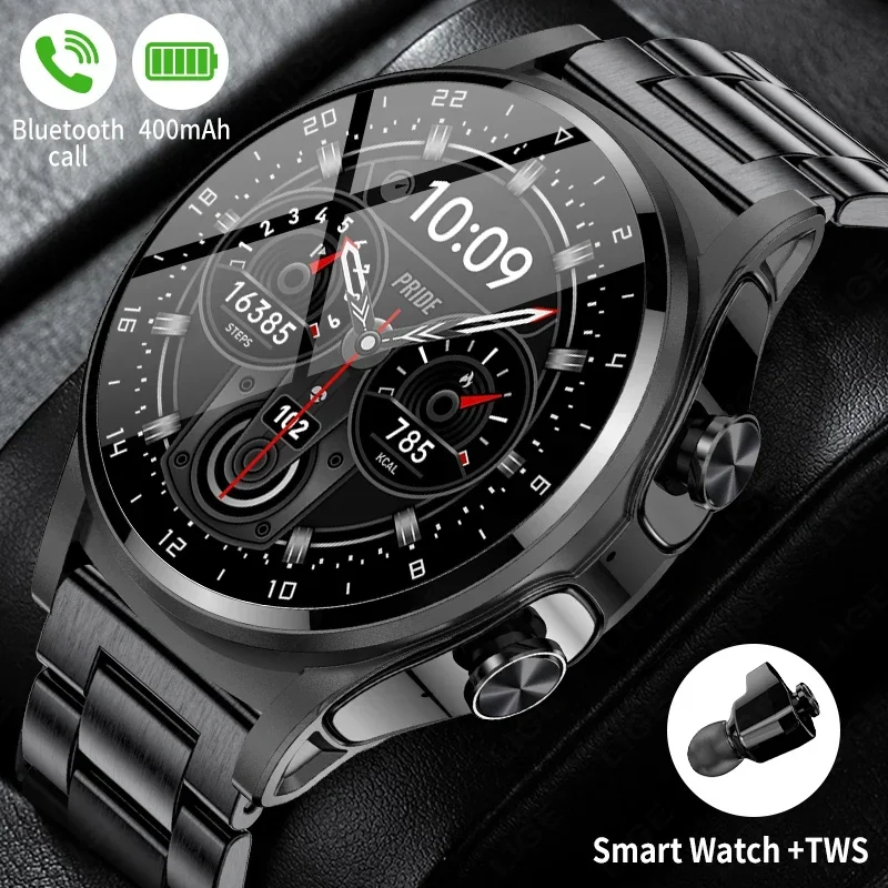 

2024 NFC Smart Watch Men Smart Watch 2024 TWS Bluetooth Earphone Call Music Health Monitor 400mAh Sport Fitness Smartwatch Women