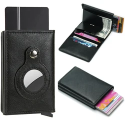 Card Holder Rfid For AirTag Men Wallets Money Bags Anti PU Leather Wallet For Apple Air Tag Male Purses Smart Cover Case 2022