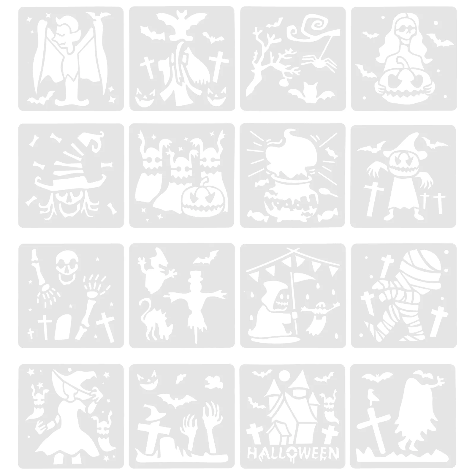 

32 Pcs Halloween Drawing Template Paint Furniture Stencil The Pet Painting Stencils