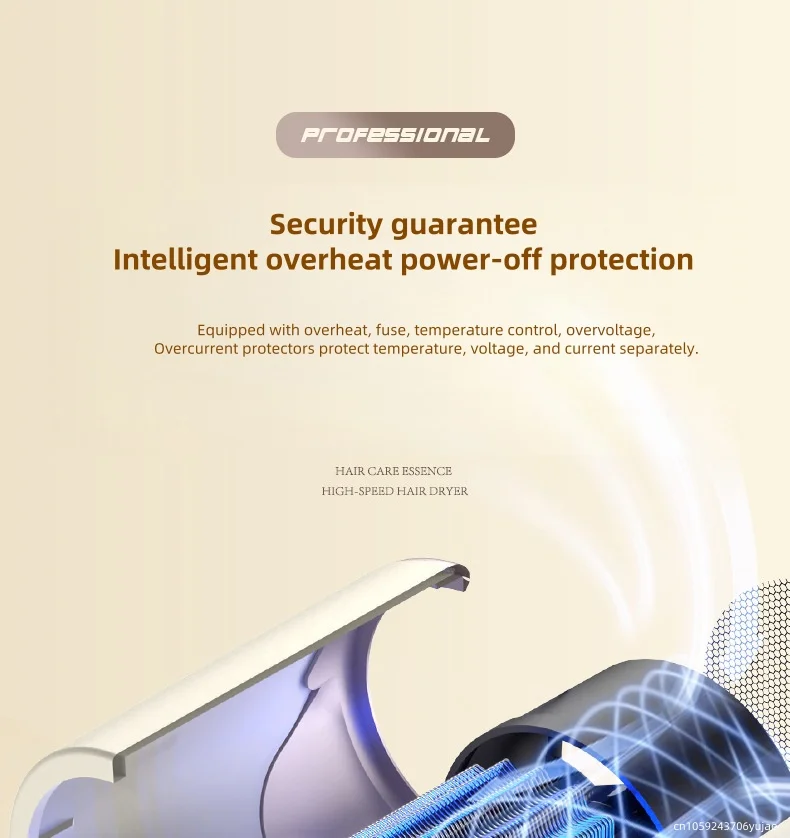 Blue Light Negative Ion Wall Mounted Hair Dryer 1800W High-Power Non-Punching fo