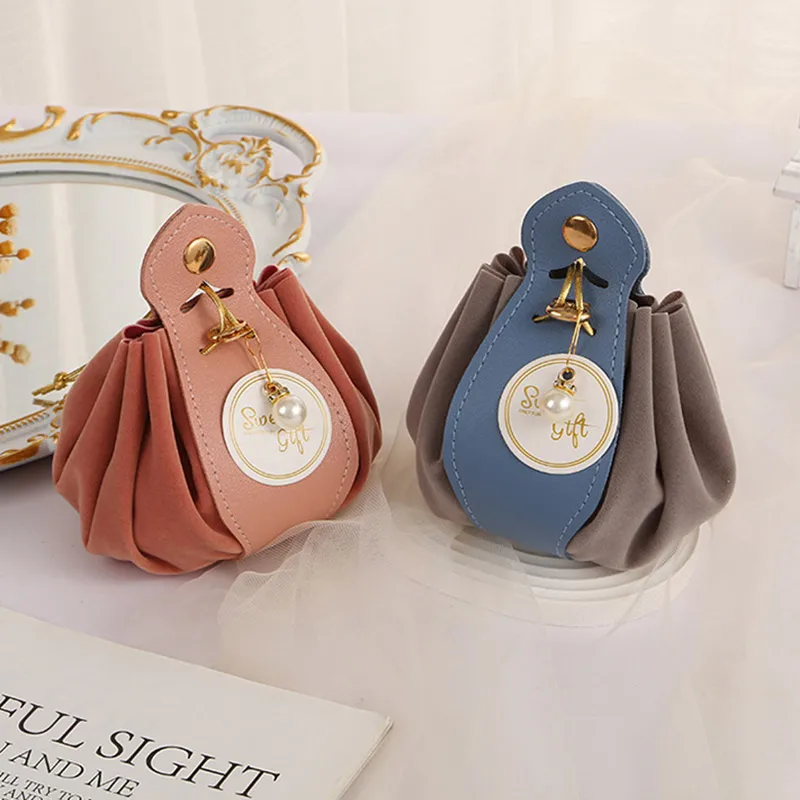 Luxury Flocked Leather Velvet Drawstring Candy Bags – Elegant Sachet Pouches for Christ... - SKU CFB01614 - UGI Packaging