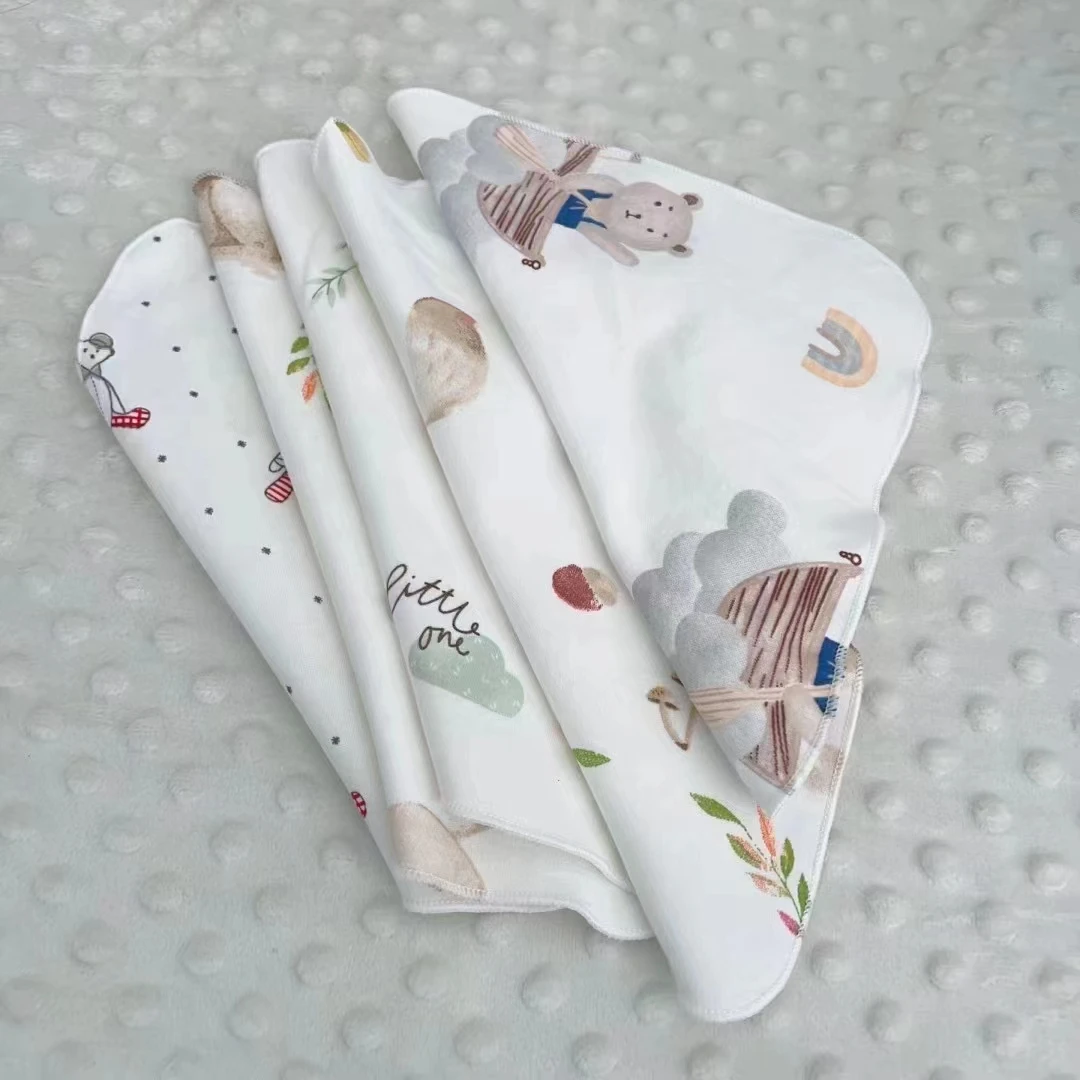 5Pcs/Set Square Cotton Baby Face Towel Handkerchief Infant Bebe Burp Cloth Newborn Absorbent Organic Cotton Bath Towels