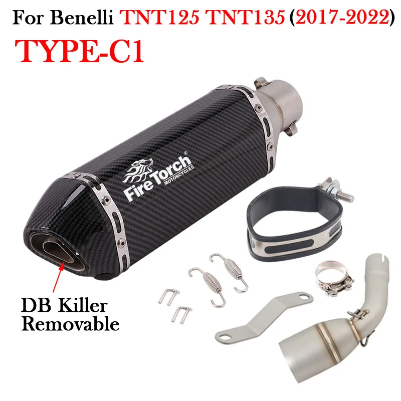 Plug And Play For Benelli TNT125 TNT135 TNT 125 135 2017 - 2020 2021 2022 Motorcycle Exhaust Modify 51mm Escape Middle Link Pipe - Image 4