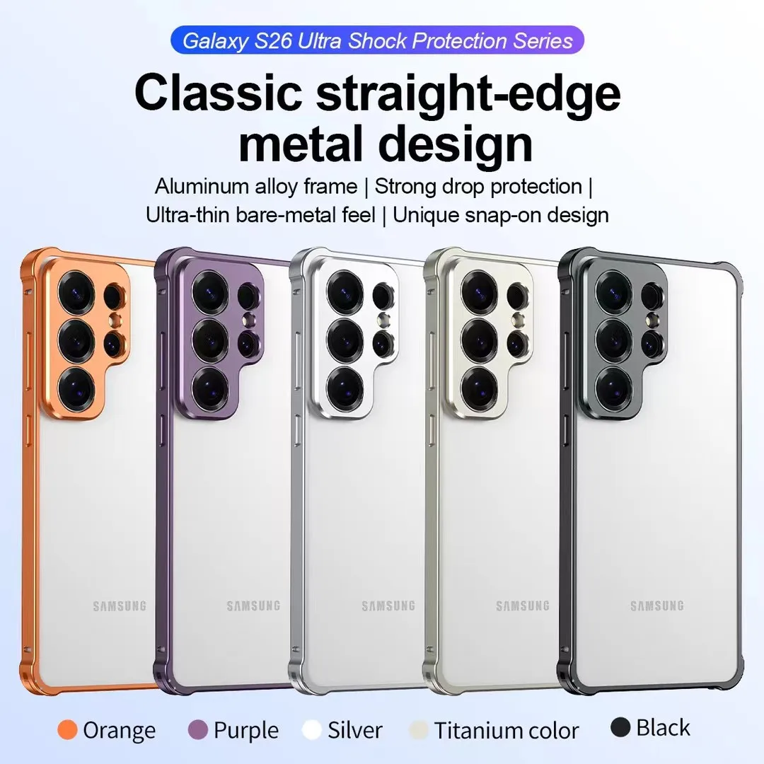 Shockproof Armor Aluminum Phone Case with Heat Dissipation and Bare Metal Feel