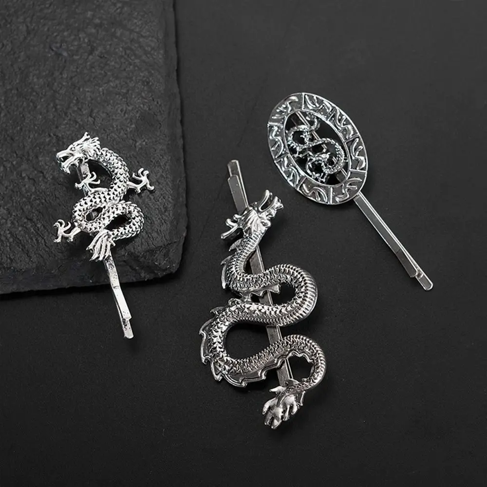 Description Picture 2 of itemBarrette Silver Girls Hairpin Simple Metal Hair Clip Dragon Shape Hairpin Chinese Style Headwear Female Hair Accessories