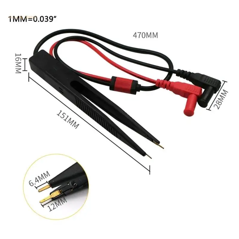 Upgraded LCR Chip Test Clip Capacitance inductor Resistance Test Clip Meter Probe Multimeter Tweezer PVC