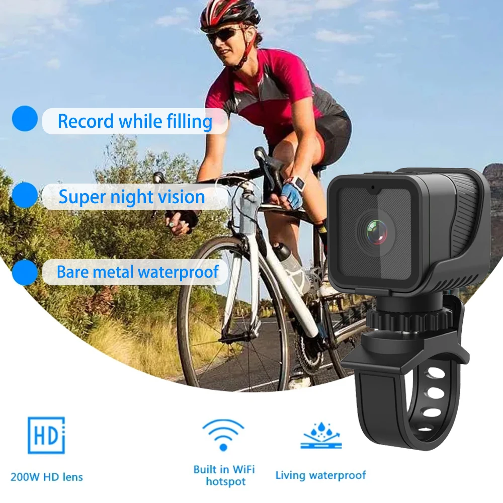 1080P HD Portable Sports Mini Camera with Hotspot WiFi Waterproof Camera, Motorcycle and Bike Driving Recorder